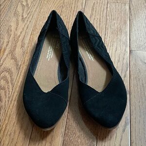 Toms Black Suede Flats